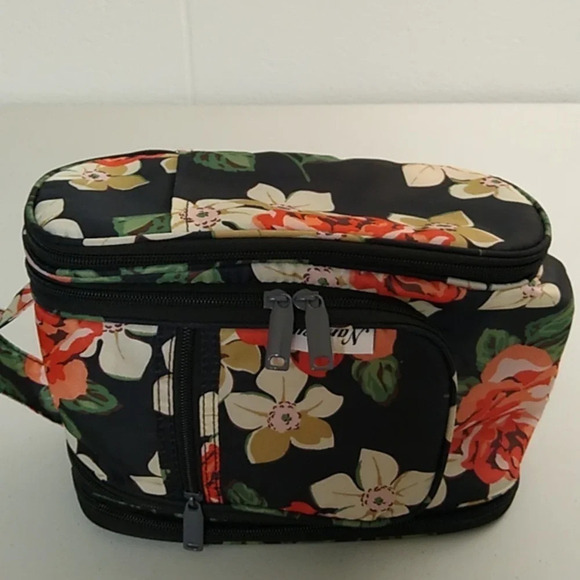 Narwey/Hanging/ Travel Cosmetic Toiletry Bag/Rose Print/New - Picture 2 of 16